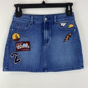 PacSun size 26/Small Women’s Blue Denim Patchwork Mini Skirt